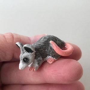 Fairy Garden Animal Oppossum Possum Figurine Dollhouse Accessory Terrarium Micro Landscape Critter