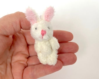 Mini Plush Bunny Tiny Stuffed Easter Rabbit Small Bunny Doll Toy Craft Supply (6yrs or older)