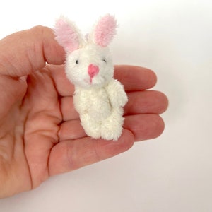 Mini Plush Bunny Tiny Stuffed Easter Rabbit Small Bunny Doll Toy Craft Supply (6yrs or older)