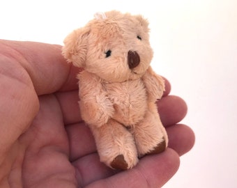 Light Brown Soft Plush Teddy Bear Jointed Teddy Bear Tiny Stuffed Teddy Bear Gift Doll Toy Teddy Bear Miniature Collectibles Doll Supplies