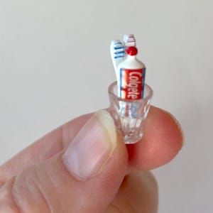 Miniatur Puppenhaus Zahnputz Zahncreme Set