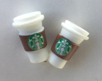 Miniature Coffee Cup for Dolls Dollhouse Fairy Garden Craft Supply Cabochon  Resin Craft (Set of 2)