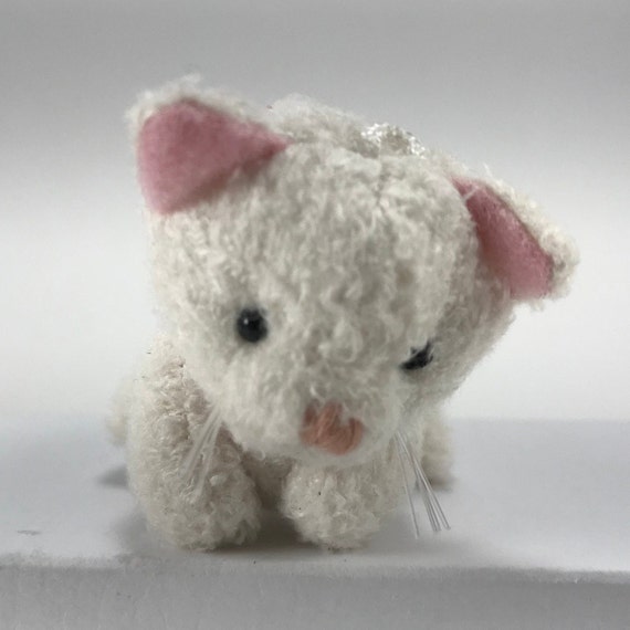 Miniature Plush Cat Kitten Stuffed Animal Doll Accessory Dollhouse Toy  Craft Supply Backpack Pendant 6yrs or Older 