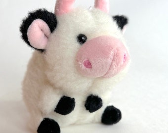 Small Plush Cow for Doll, Craft, DIY, Backpack Charm