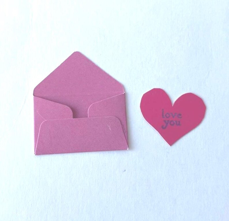 Mini Valentines Day Card Tiny Love You Heart Card - Etsy UK