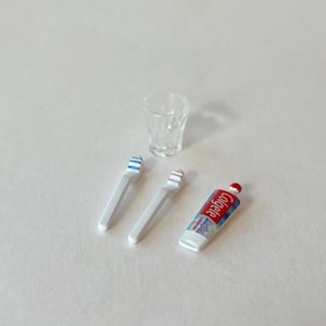 Miniature Dollhouse Toothbrush Toothpaste Set - Etsy
