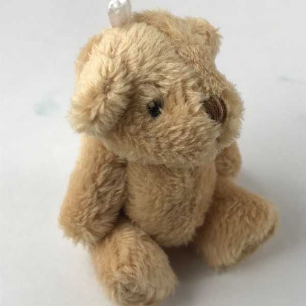 Mini Light Brown Plush Teddy Bear Dollhouse Accessory Toy Craft Decor (6 yrs or older)