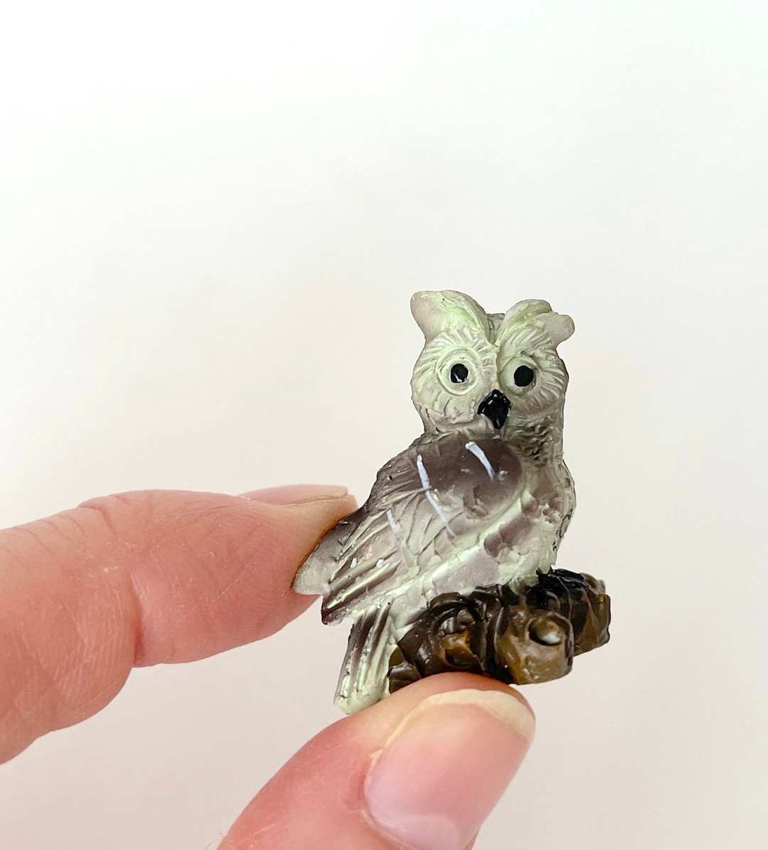 Miniature Owl Figurine Fairy Garden Dollhouse Woodland Animal Micro