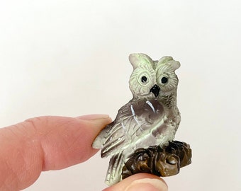 Miniature Owl Figurine Fairy Garden Dollhouse Woodland Animal Micro Landscape Terrarium