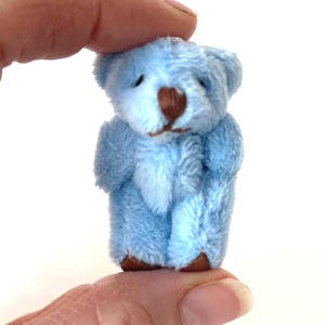 Very Tiny Soft Fuzzy Stuffed Teddy Bear (For 6yrs or older) Blue