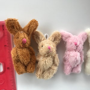 Tiny Bunny Rabbit Dollhouse Toy Miniature Stuffed Animal 6yrs or older image 4