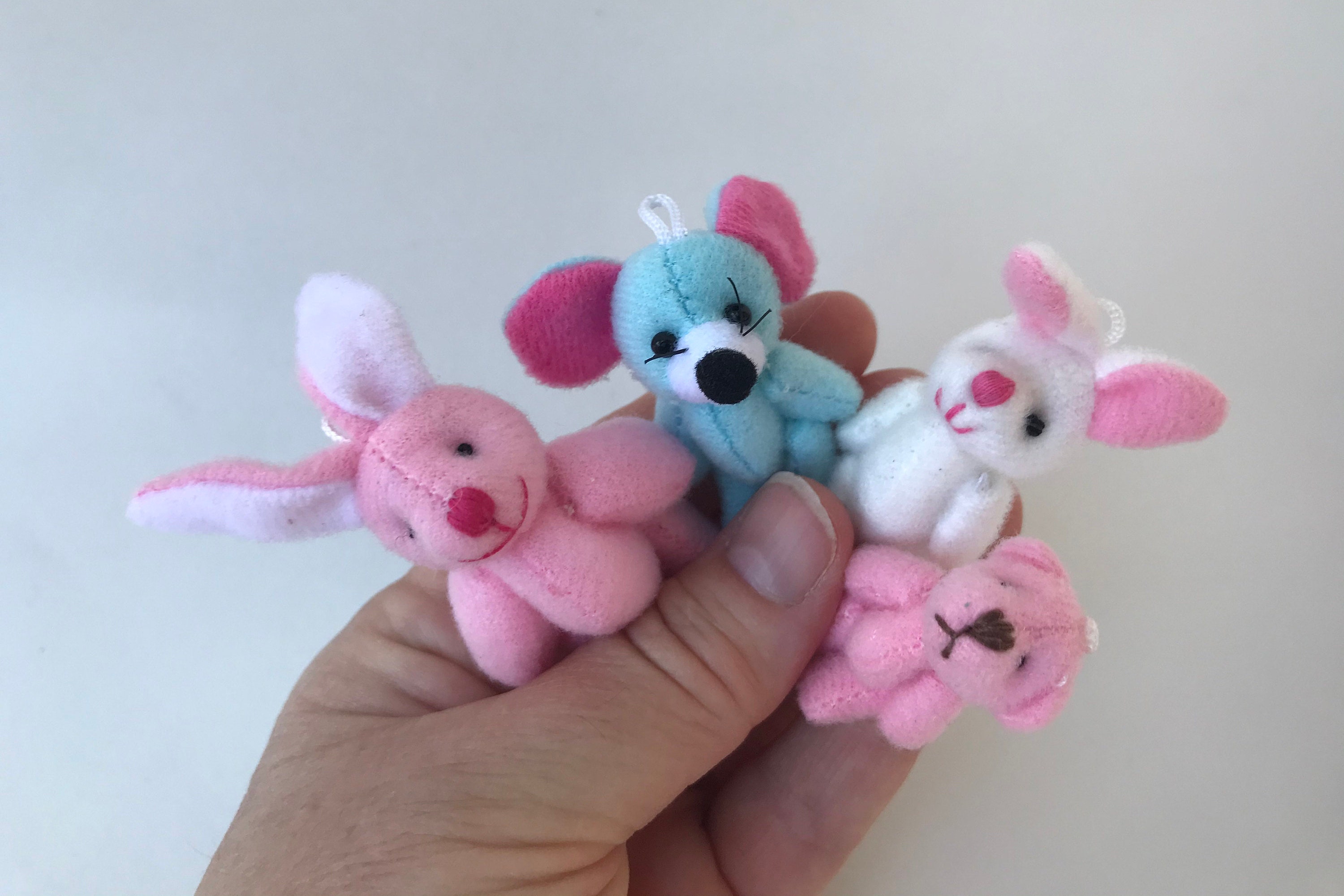 Mini Stuffed Animals Plush Bunny Rabbit Tiny Mouse Miniature Etsy