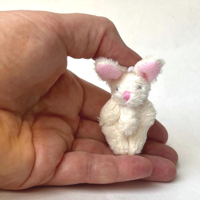 Small Stuffed Animal Plush Bunny Rabbit Craft Supply Dollhouse Toy ...