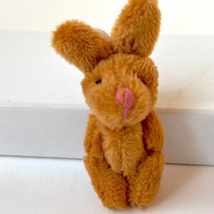 Tiny Bunny Rabbit Dollhouse Toy Miniature Stuffed Animal 6yrs or older Dark Brown
