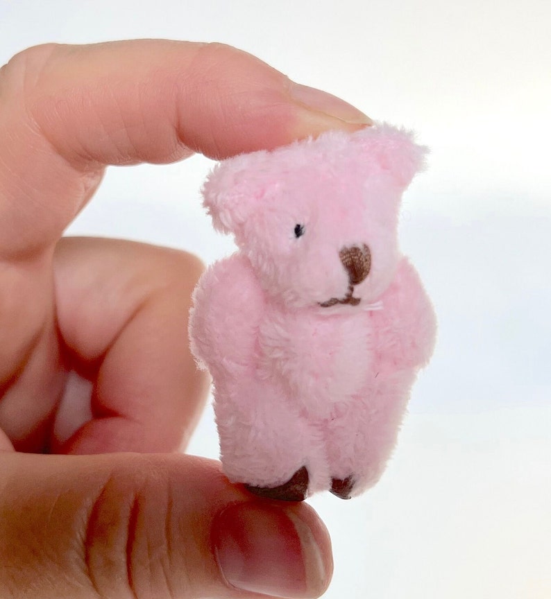 Very Tiny Soft Fuzzy Stuffed Teddy Bear For 6yrs or older Pink