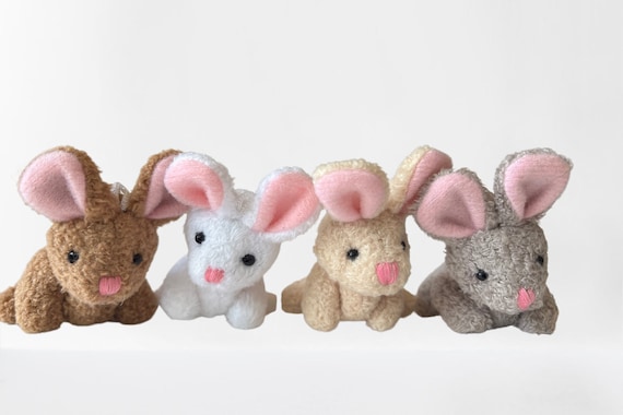 Miniature Plush Bunny Rabbit Doll Pet Backpack Keychain Pocket 