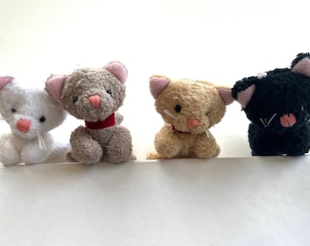 Miniature Plush Cat Kitten Stuffed Animal Doll Accessory Dollhouse Toy Craft Supply Backpack Pendant (6yrs or older)