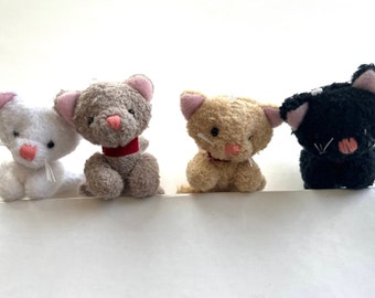 Miniature Plush Cat Kitten Stuffed Animal Doll Accessory Dollhouse Toy Craft Supply Backpack Pendant (6yrs or older)