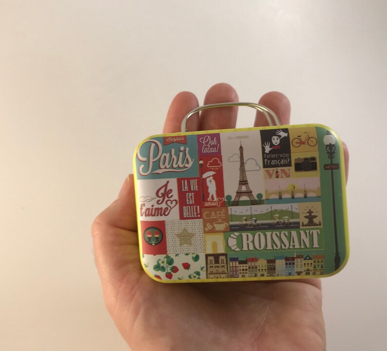 Doll Suitcase Dollhouse Suitcase Doll Toy Mini Storage Tin Small Tin Travel Tin Mini Suitcase Altoid Tin Toy image 3