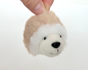 Miniature plush hedgehog stuffed animal baby hedgehog dollhouse doll toy backpack tag