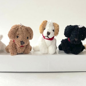 Miniature Stuffed Puppy Mini Plush Dog Doll Accessory Dollhouse Pet Craft Supply Toy (6yrs or older)