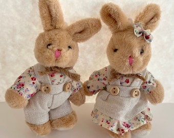 Small Plush Bunny Rabbit for Doll, Backpack Zipper, Craft for Wreath, Ornament