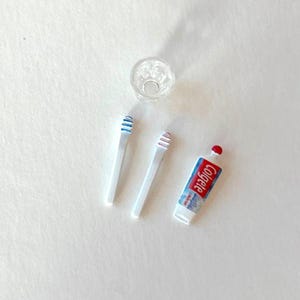 Miniature Dollhouse Toothbrush Toothpaste Set - Etsy