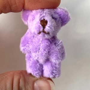Very Tiny Soft Fuzzy Stuffed Teddy Bear (For 6yrs or older) Lilac