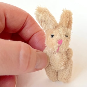 Tiny Brown Stuffed Bunny Rabbit Tiny Brown Plush Bunny Toy Bunny Rabbit Figurine Baby Bunny Plush Bunny Party Favor Baby Gift Rabbit Craft