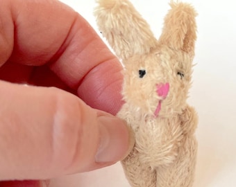 Tiny Brown Stuffed Bunny Rabbit Tiny Brown Plush Bunny Toy Bunny Rabbit Figurine Baby Bunny Plush Bunny Party Favor Baby Gift Rabbit Craft