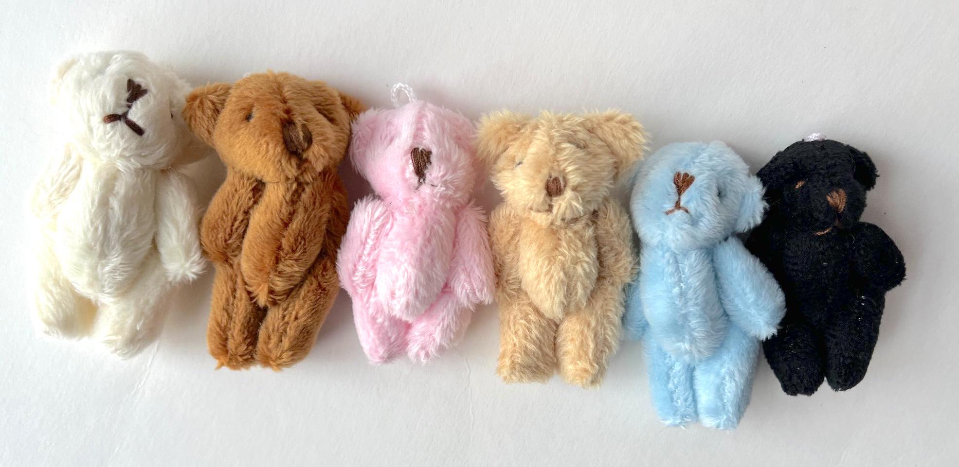 Mini Stuffed Bear Dollhouse Plush Animal Pendant Baby Shower Gift