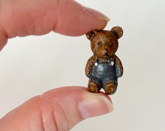 Miniature Teddy Bear Cabochon Flat Back Craft Supply Art Project
