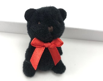 Mini Stuffed Black Teddy Bear (Age 6 or older)