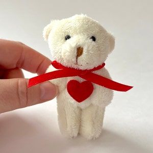 Valentine&#39;s Heart Mini Stuffed Teddy Bear With Doll Accessory Craft Project