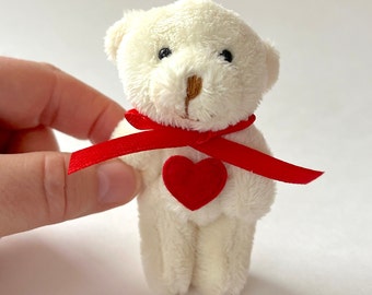 Valentine's Heart Mini Stuffed Teddy Bear With Doll Accessory Craft Project