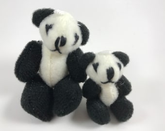 Miniature Panda Mini Panda Tiny Panda Plush Panda Stuffed Panda Doll Toy Panda Figurine Craft Supply Dollhouse Toy (6yrs or older)