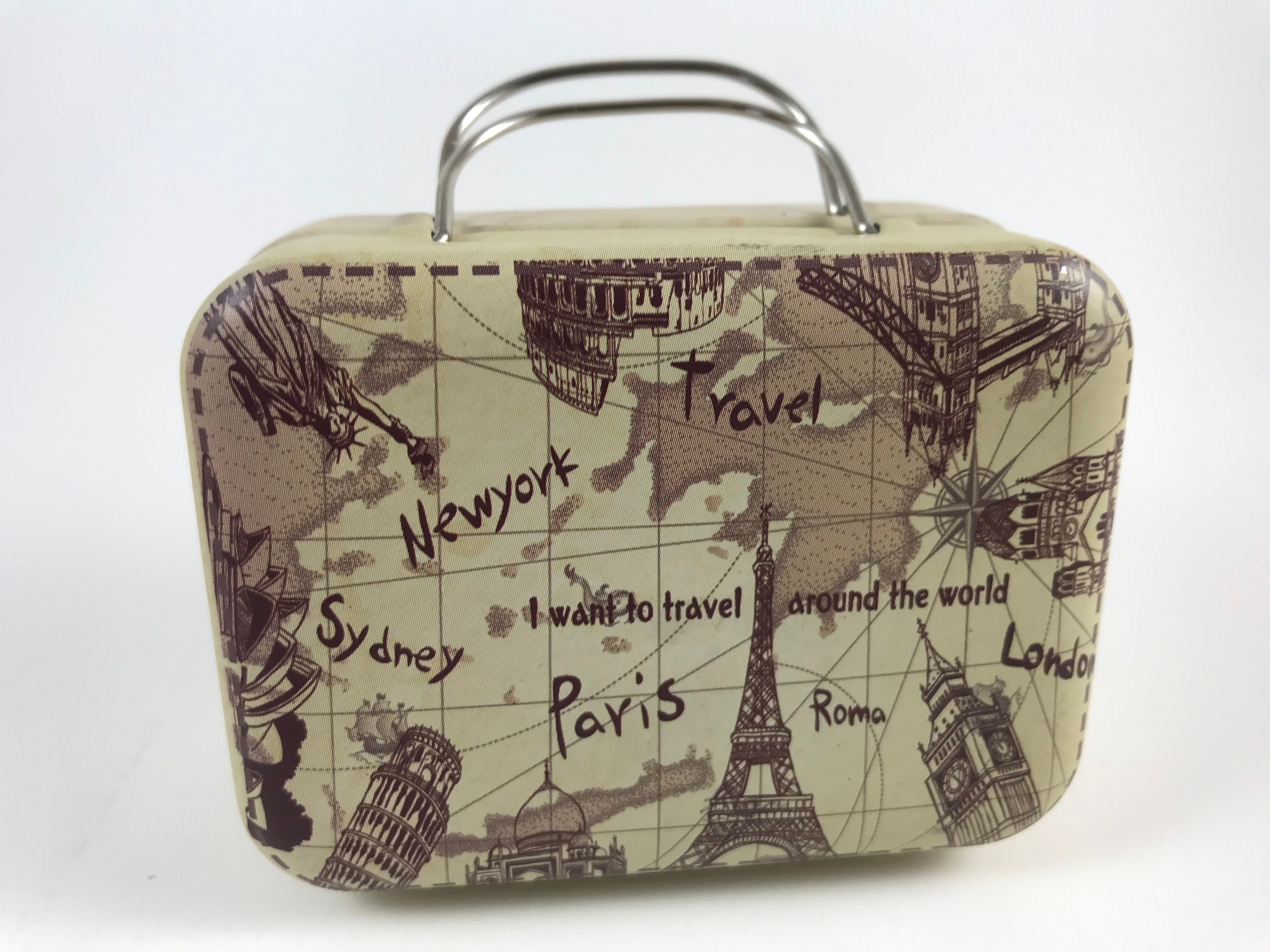 Paper Mache 2 Piece Nesting Mini Suitcases School Project Gift 