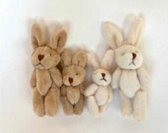 Small Stuffed Animal Plush Bunny Rabbit Craft Supply Dollhouse Toy Party Favor Easter Basket Stuffer (6yrs or older)