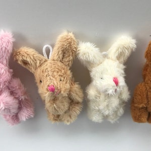 Tiny Bunny Rabbit Dollhouse Toy Miniature Stuffed Animal 6yrs or older All Four Colors