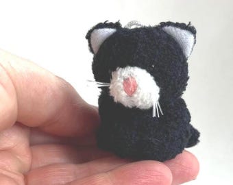 Miniature Plush Cat Kitten Stuffed Animal Doll Accessory Dollhouse Toy Craft Supply Backpack Pendant (6yrs or older)