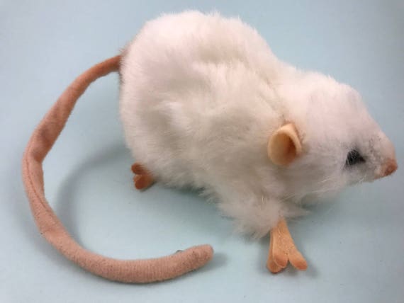 Regalo di ratto peloso bianco ratto di peluche finto realistico -   Italia