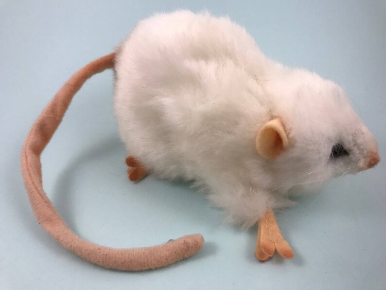 Realistic Fake Plush Mouse Rat White Furry Rat Gift Etsy