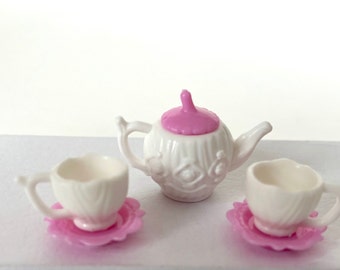 Dollhouse Miniature Tea Set Fairy Garden Table Chairs Dining