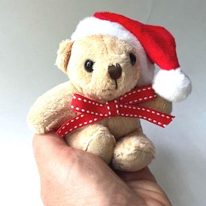 Small Christmas Stuffed Bear Santa Teddy Bear Plush