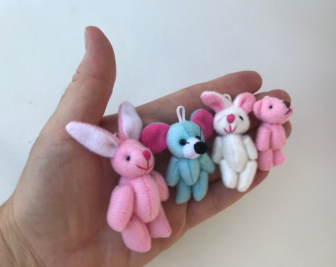 Mini Stuffed Animals Plush Bunny Rabbit Tiny Mouse Miniature Teddy Bear