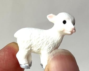 Miniature Lamb Sheep Figurine Fairy Garden Dollhouse Diorama Terrarium