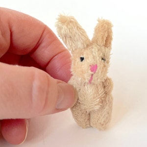 Tiny Bunny Rabbit Dollhouse Toy Miniature Stuffed Animal 6yrs or older Light Brown