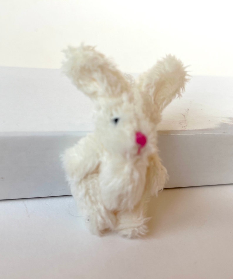 Tiny Bunny Rabbit Dollhouse Toy Miniature Stuffed Animal 6yrs or older Cream