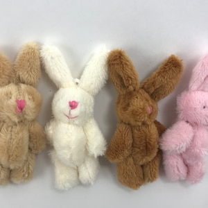 Small Stuffed Animal Plush Bunny Rabbit Craft Supply Dollhouse Toy Party Favor Easter Basket Stuffer (6yrs or older)