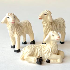 Miniature Sheep Lamb Figurine Fairy Garden Dollhouse Diorama (set of 3)